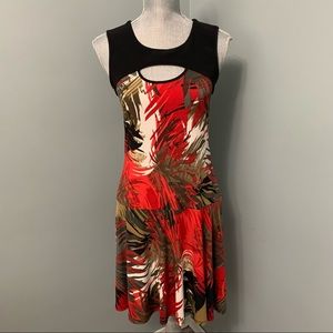 BALI sleeveless cocktail print Dress with cut out women’s size XS wedding summer